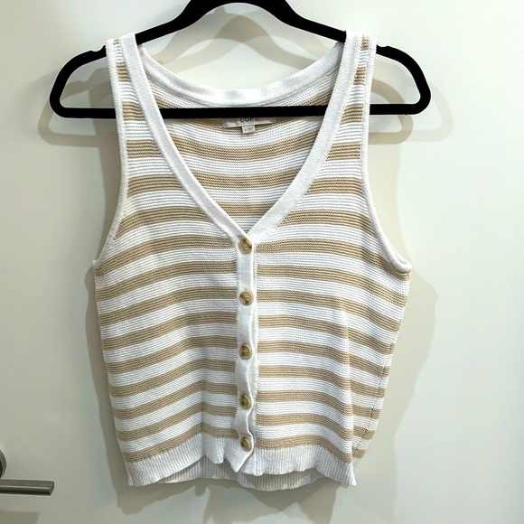 LOFT Sweaters - LOFT Tan and White Sweater Tank